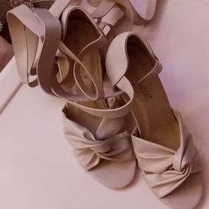 Ankle wrap high heeled sandals